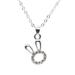 3 Pack Hollow Rhinestone Bunny Necklace